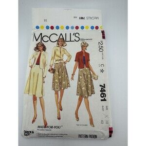 Vintage McCall's pattern 7461 women's skirt jacket shirt size 18 *UNCUT*